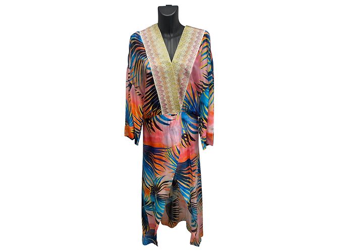 Caftan multicolorido com strass Just Cavalli