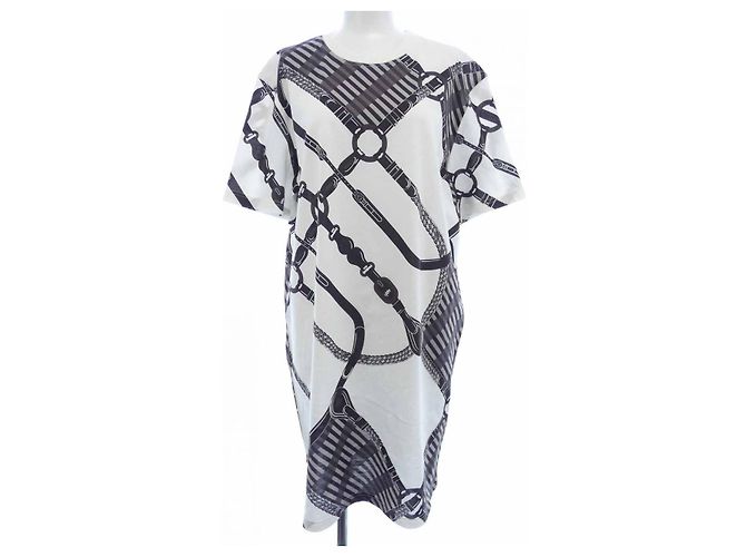 Hermès Hermes Strickkleid Schwarz Weiß
