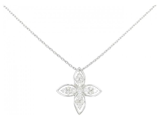 Autre Marque Collana a fiore in platino e diamanti Argento