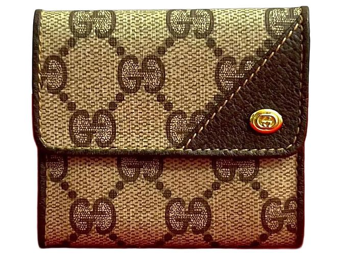 Monedero de cuero Gucci Castaño