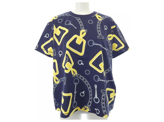 Hermès T-shirt in cotone Hermes 34 Blu Giallo