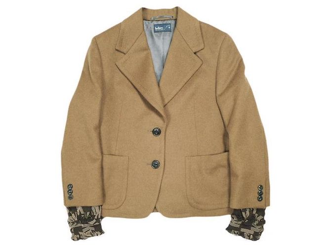 Autre Marque Giacca con inserti in lana e cashmere kolor Marrone Cammello
