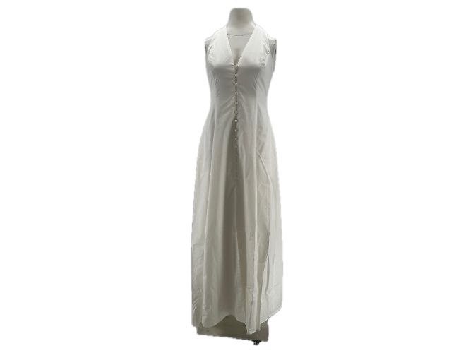 Autre Marque Vestido blanco con botones