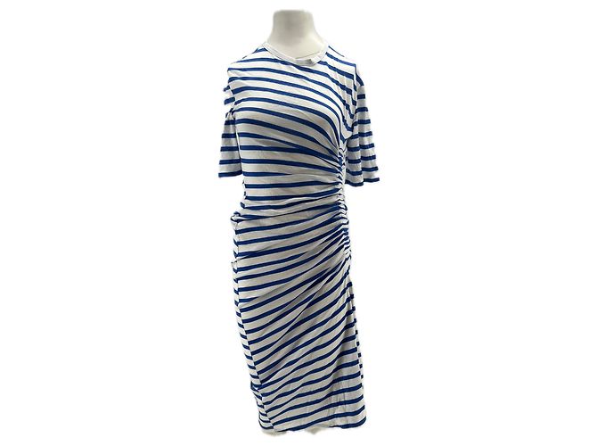 Autre Marque Vestido camiseta a rayas Azul