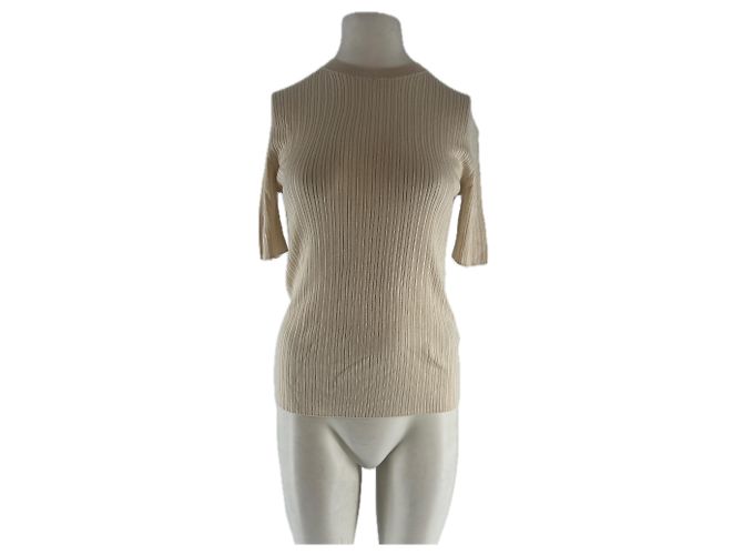 Autre Marque Camiseta de seda 440ME Beige