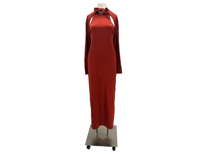 Nanushka Maxikleid aus roter Seide