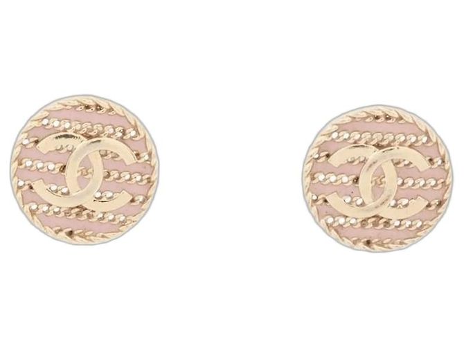 Chanel Orecchini a perno Coco Mark F19C in oro e rosa D'oro