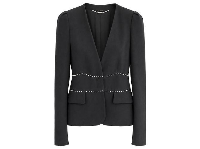 Alexander McQueen Fall 2013 Pearl Trimmed Jacket Blazer Black