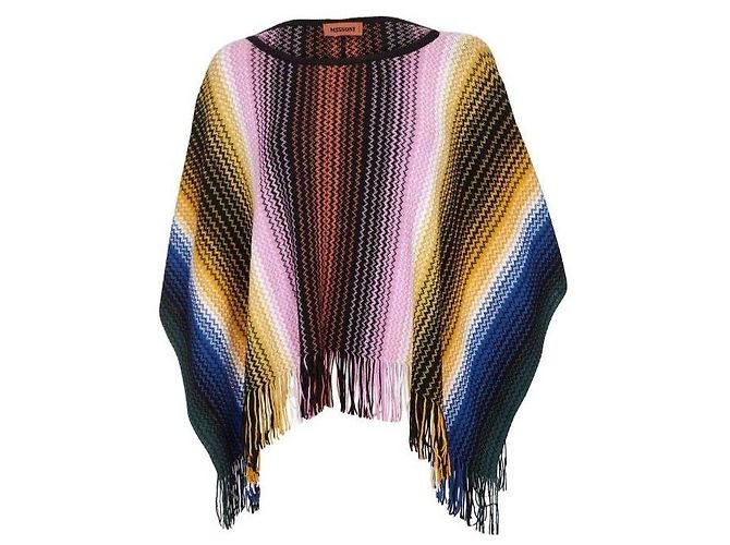 Poncho de malha Missoni Zig Zag Multicor
