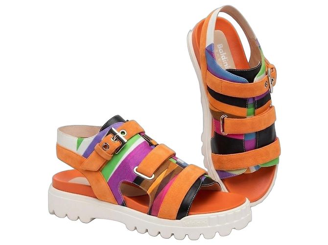 Baldinini  Originali e Nuovi! sandali comode n 37 Nero Rosa Verde Arancione Porpora
