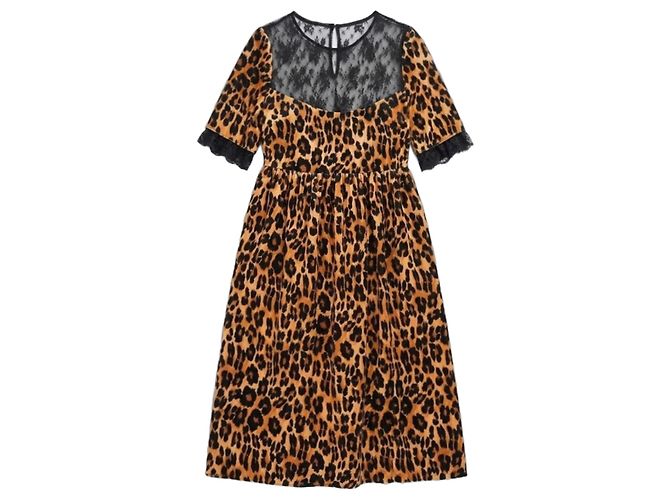 Blumarine (Blugirl) Kleid Neu! Größe 38 IT Schwarz Leopardenprint