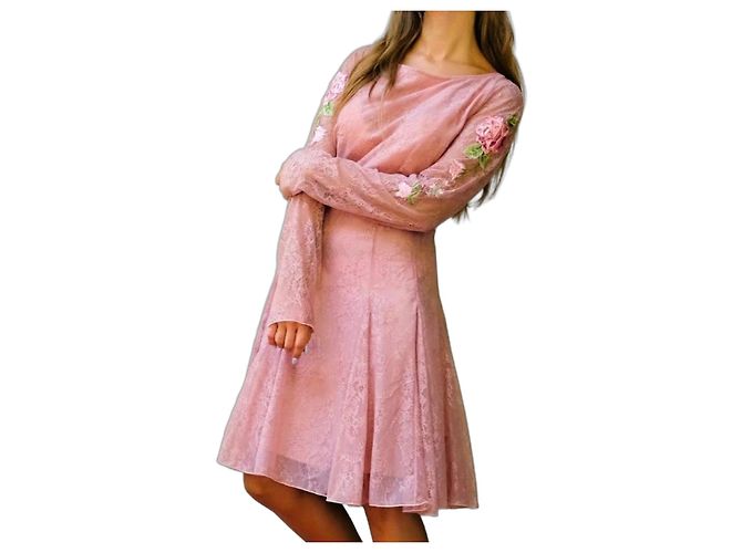Blumarine Spitzenkleid! Neu! 96% Seide!! Größe 48-46IT Pink