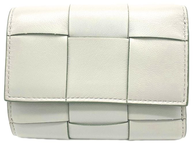 Bottega Veneta Cassette Compact Wallet Brown Green
