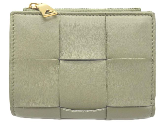 Cartera Bi-fold Cassette Small Bottega Veneta Beige
