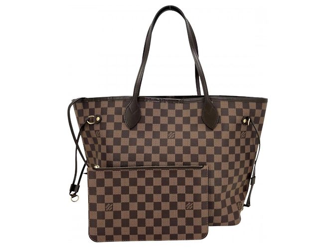 Sac cabas Louis Vuitton Neverfull MM Marron Damier ebène