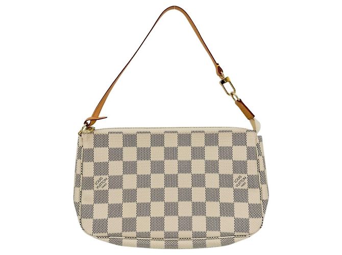 Louis Vuitton Damier Azur Handtasche Pochette Weiß