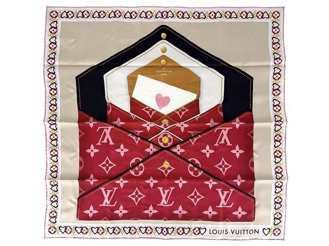 Sciarpa in seta My True LV Louis Vuitton Rosso Multicolore