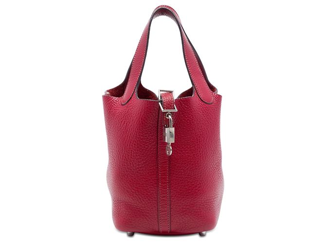 Hermès Picotin Lock 18 em couro Clemence vermelho