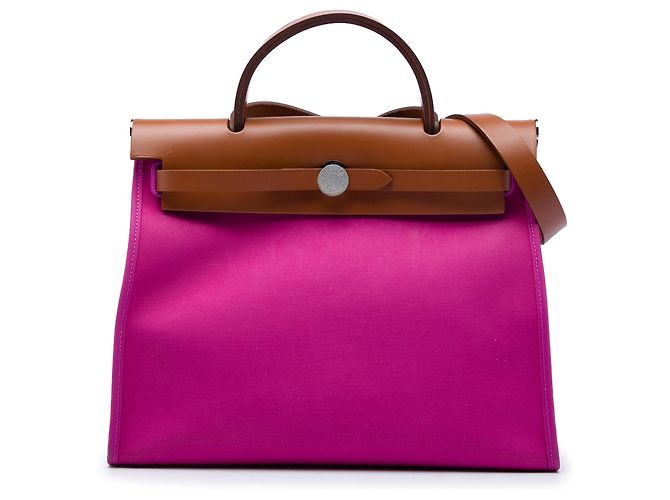 Hermès Pink Toile Herbag Zip 31 Rose