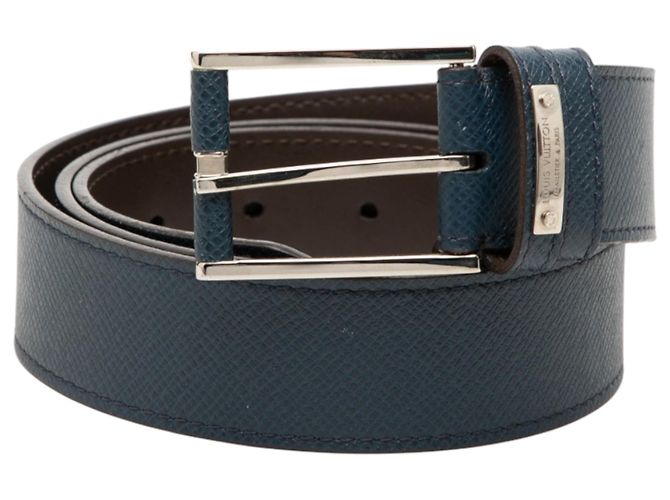 Cinto Louis Vuitton em couro Taiga azul Azul marinho