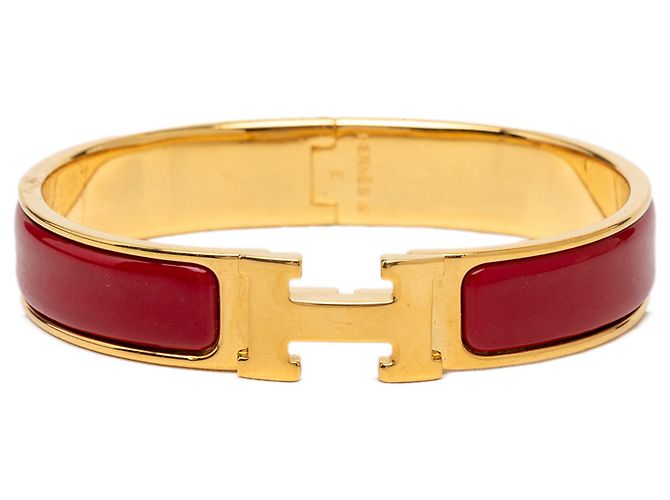 Pulsera Hermès Red Narrow Enamel Clic H PM Roja