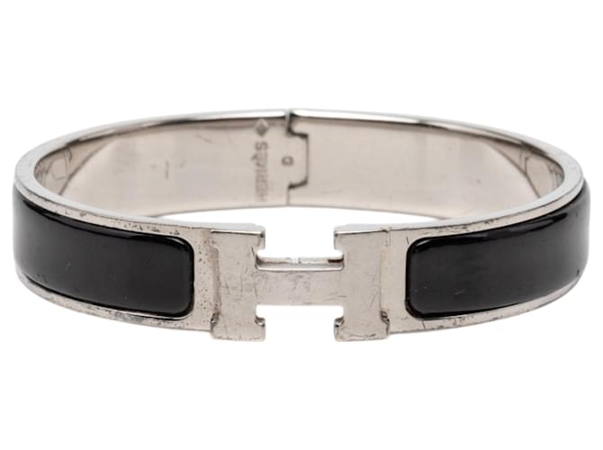 Hermès Black Narrow Enamel Clic H Bracelet PM 