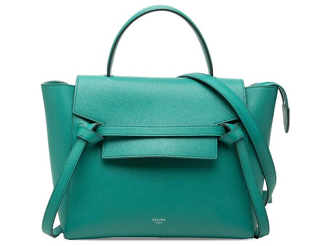 Belt Bag Céline Borsa Belt in pelle di vitello micro granulata verde Celine