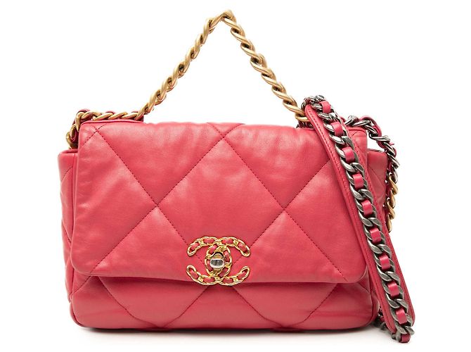 Chanel Pink Medium Lambskin 19 Flap