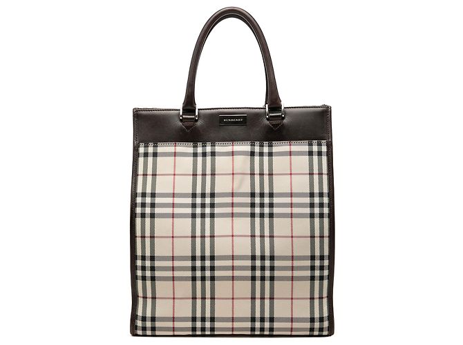 Burberry Beige House Check Canvas Tote