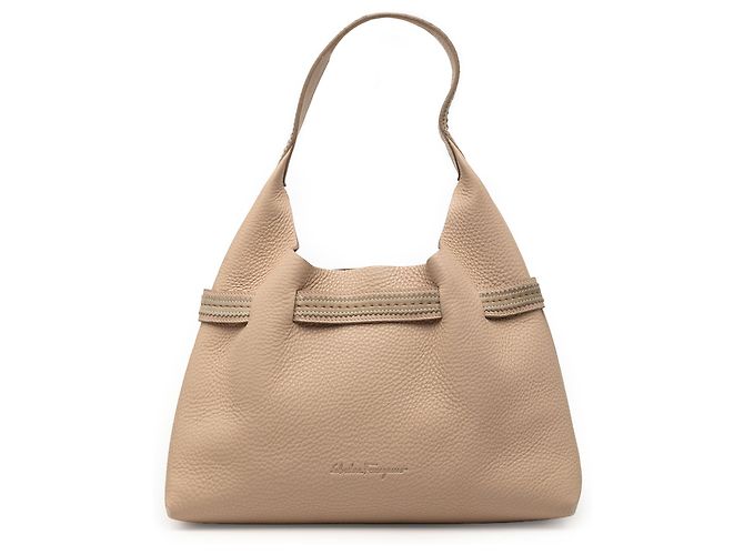 Salvatore Ferragamo Bolsa de ombro Ferragamo em couro granulado marrom Carne