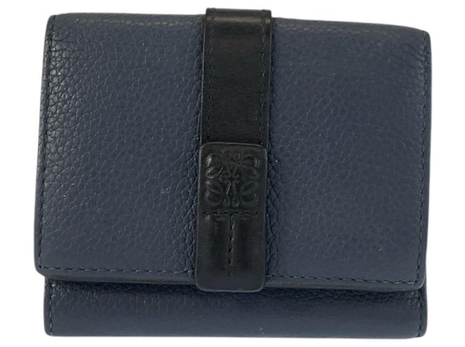 Loewe Trifold Wallet Leather Brown Black Navy Blue