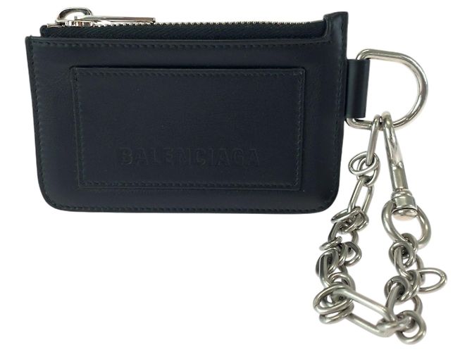 Balenciaga Black Leather Card Case