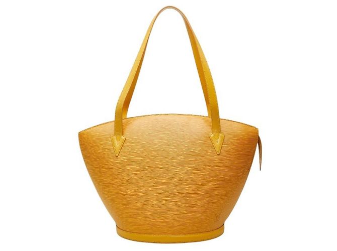 Bolsa de ombro de compras Louis Vuitton Epi Saint Jacques Bege Amarelo