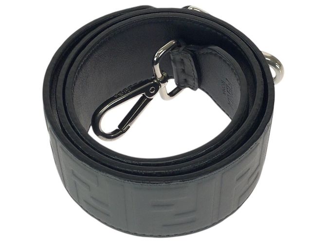 Fendi Strap You Grey Leather Shoulder Brown