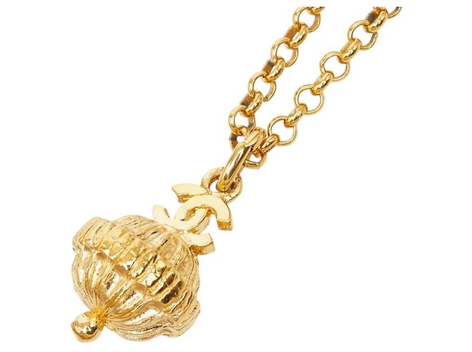 Timeless Chanel Coco Mark Halskette vergoldet Golden