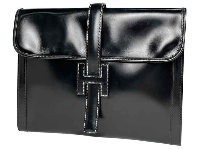 Hermès Hermes Jige GM Clutch Bag Schwarz