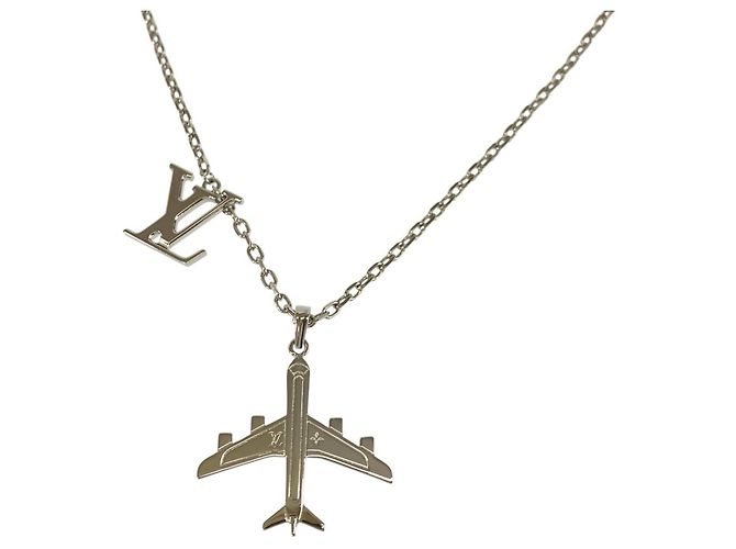 Louis Vuitton Silver Metal Necklace Silvery