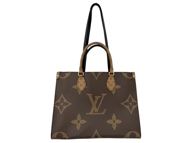 Borsa Tote OnTheGo MM da donna Louis Vuitton Marrone