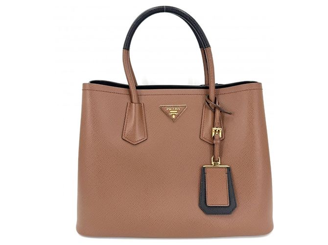 Bolsa Tote Dupla Feminina Prada Marrom