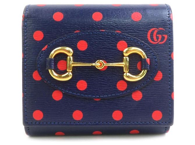 Gucci Bi-Fold Geldbörse in Navy und Rot Marineblau