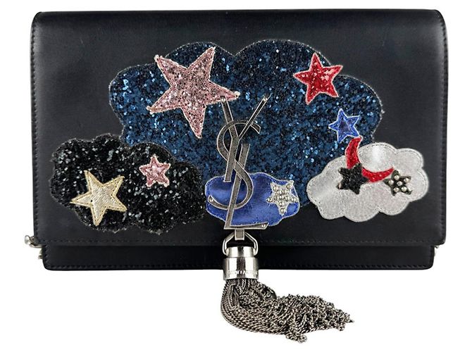 Borsa a tracolla in pelle nera Saint Laurent Nero