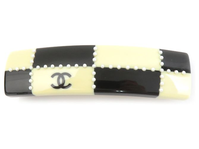 Barrette Chanel - Design Coco Mark Nero D'oro Crudo 