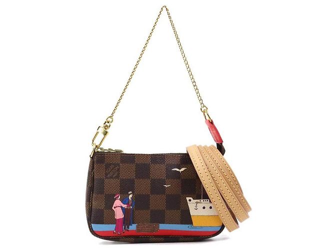 Louis Vuitton Mini Pochette Accessoires Marrom Multicor Damier ebene