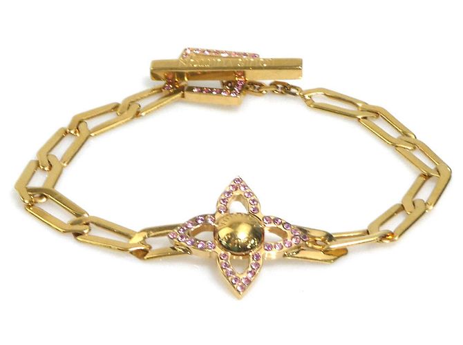 Pulseira Charm Flower Power Louis Vuitton Rosa Dourado