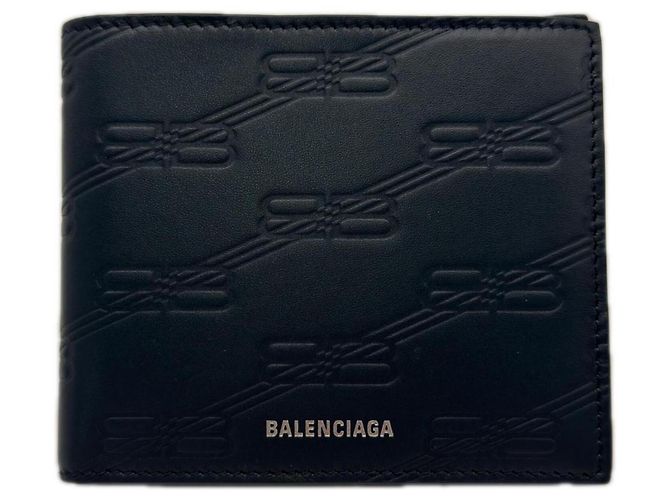 Balenciaga BB Monogram Bi-fold Wallet Blue