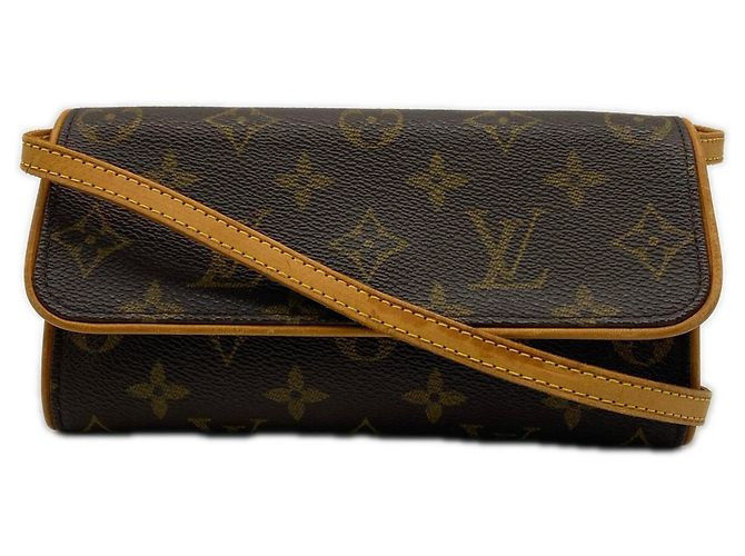 Louis Vuitton Monogram Pochette Twin PM M51854 Marrom
