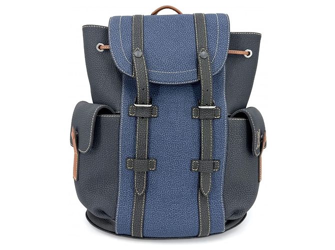 Louis Vuitton Men's Backpack Brown Blue