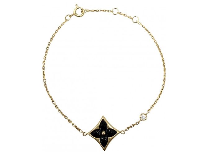 Pulseira Charm Louis Vuitton Star Blossom BB Preto Dourado