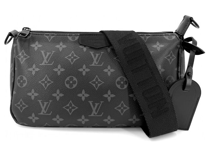 Pochette Accessoires XL Monogram Eclipse para homem Louis Vuitton Preto