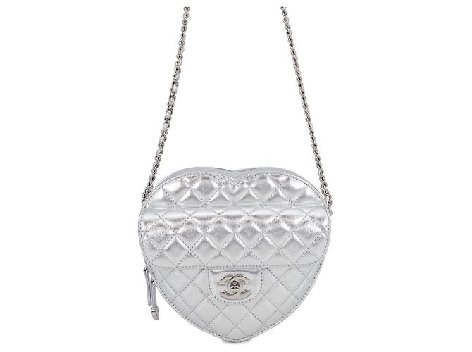 Bolsa de Alça de Corrente Chanel Prata